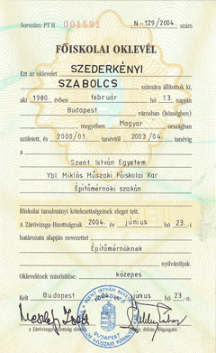 Oklevél 1